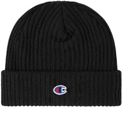 Champion Reverse Weave Logo Beanie Black