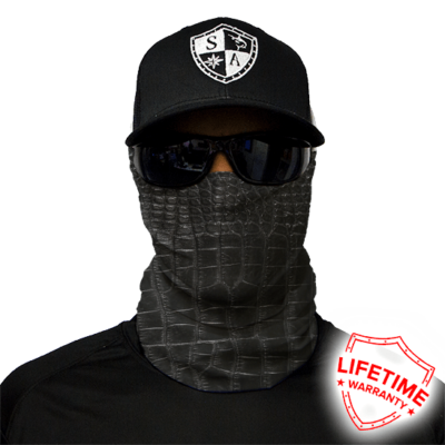 Alligator Face Shield Bandana "Black"